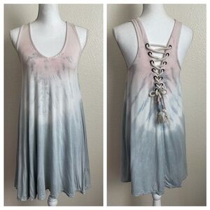 Ron Jon surf shop mini dress rope cable ombré dip dye long top tank top ribbed